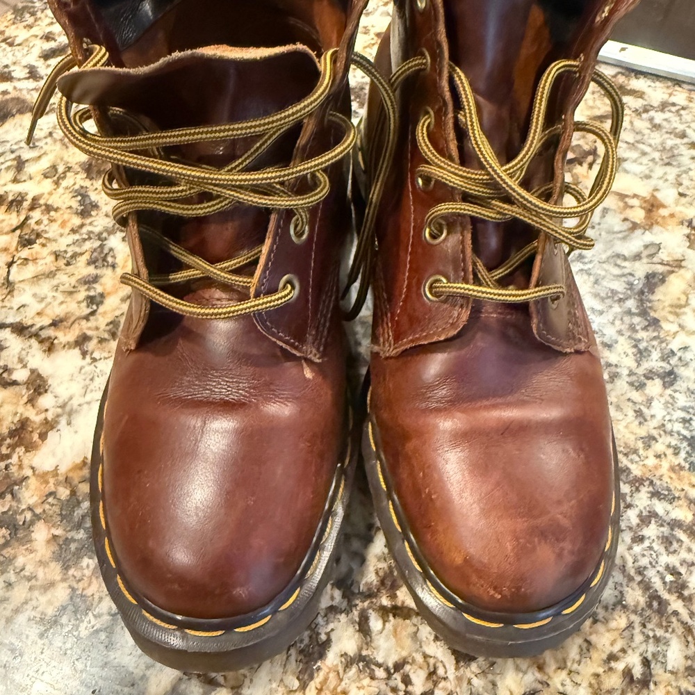 Dr. Martens 6-Eye Brown Leather Boots Size 9 Women’s